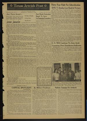 Primary view of object titled 'Texas Jewish Post (Fort Worth, Tex.), Vol. 12, No. 11, Ed. 1 Thursday, March 13, 1958'.