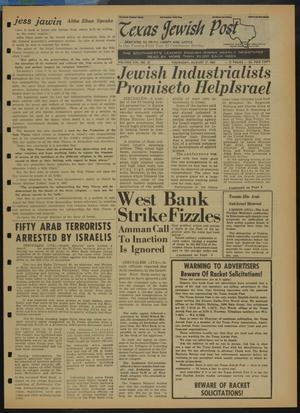 Primary view of object titled 'Texas Jewish Post (Fort Worth, Tex.), Vol. 21, No. 33, Ed. 1 Thursday, August 17, 1967'.