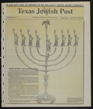 Primary view of object titled 'Texas Jewish Post (Fort Worth, Tex.), Vol. 46, No. 50, Ed. 1 Thursday, December 10, 1992'.