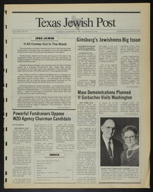 Primary view of object titled 'Texas Jewish Post (Fort Worth, Tex.), Vol. 41, No. 45, Ed. 1 Thursday, November 5, 1987'.
