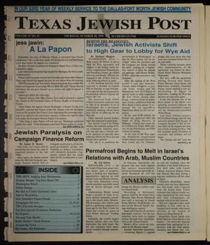 Primary view of object titled 'Texas Jewish Post (Fort Worth, Tex.), Vol. 53, No. 43, Ed. 1 Thursday, October 28, 1999'.