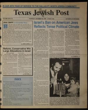 Primary view of object titled 'Texas Jewish Post (Fort Worth, Tex.), Vol. 49, No. 52, Ed. 1 Thursday, December 28, 1995'.