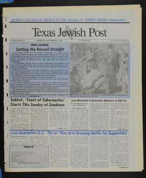 Primary view of object titled 'Texas Jewish Post (Fort Worth, Tex.), Vol. 45, No. 37, Ed. 1 Thursday, September 19, 1991'.