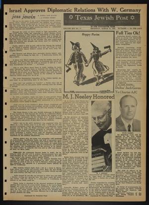 Primary view of object titled 'Texas Jewish Post (Fort Worth, Tex.), Vol. 19, No. 11, Ed. 1 Thursday, March 18, 1965'.
