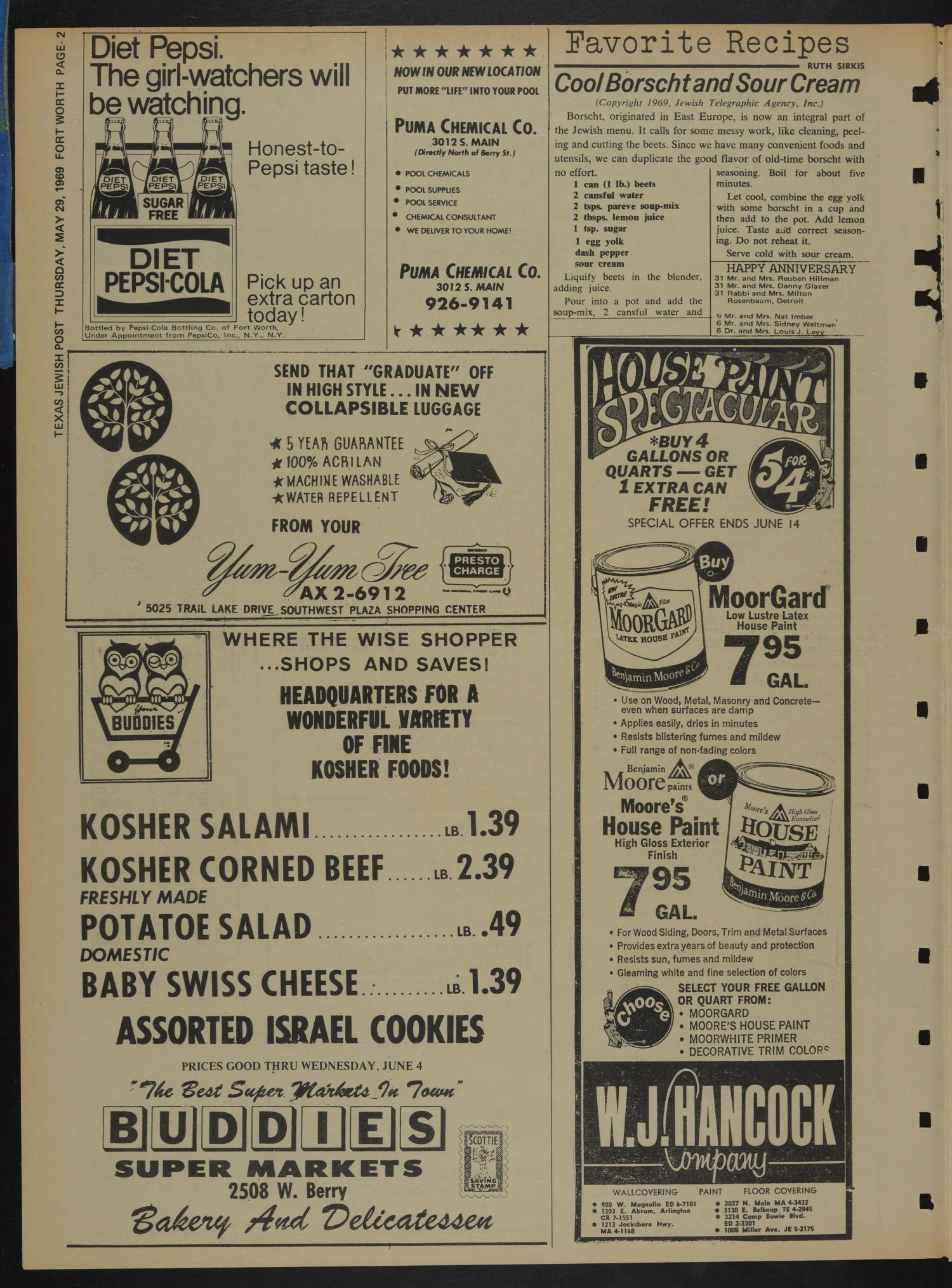 Texas Jewish Post (Fort Worth, Tex.), Vol. 23, No. 22, Ed. 1 Thursday, May 29, 1969
                                                
                                                    [Sequence #]: 2 of 16
                                                