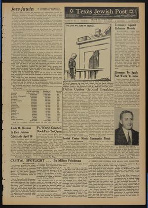 Primary view of object titled 'Texas Jewish Post (Fort Worth, Tex.), Vol. 15, No. 14, Ed. 1 Thursday, April 6, 1961'.