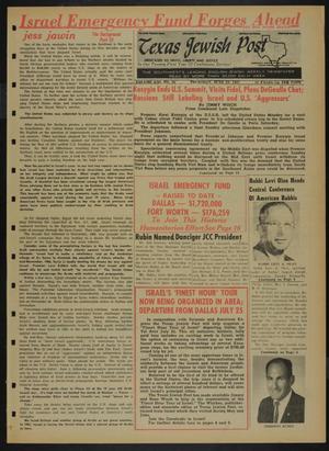 Primary view of object titled 'Texas Jewish Post (Fort Worth, Tex.), Vol. 21, No. 26, Ed. 1 Thursday, June 29, 1967'.