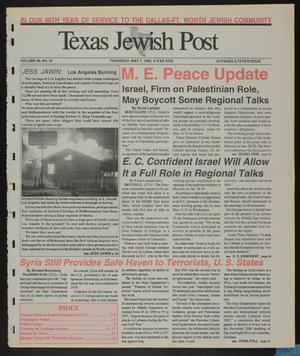Primary view of object titled 'Texas Jewish Post (Fort Worth, Tex.), Vol. 46, No. 19, Ed. 1 Thursday, May 7, 1992'.