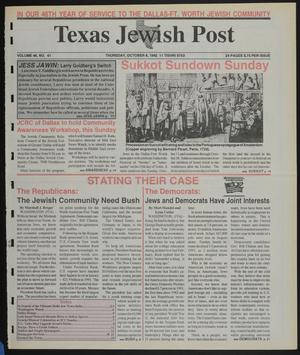 Primary view of object titled 'Texas Jewish Post (Fort Worth, Tex.), Vol. 46, No. 41, Ed. 1 Thursday, October 8, 1992'.