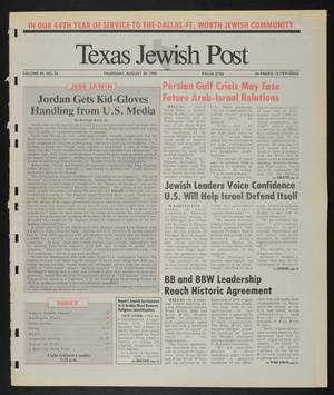 Primary view of object titled 'Texas Jewish Post (Fort Worth, Tex.), Vol. 44, No. 35, Ed. 1 Thursday, August 30, 1990'.