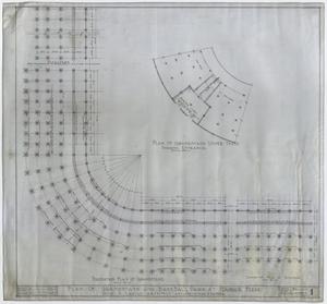 Primary view of object titled 'Grandstand and Baseball Park, Ranger, Texas: Foundation Plan of Grandstand'.