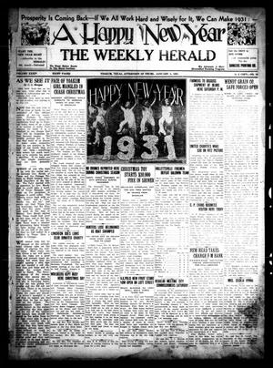Primary view of object titled 'The Weekly Herald (Yoakum, Tex.), Vol. 34, No. 39, Ed. 1 Thursday, January 1, 1931'.