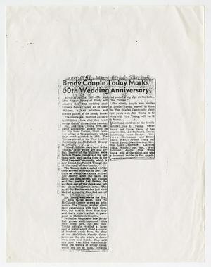 Primary view of object titled '[News Article of a Wedding Anniversary, 1951]'.
