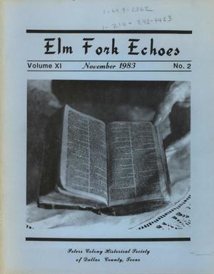 Primary view of Elm Fork Echoes, Volume 11, Number 2, November 1983