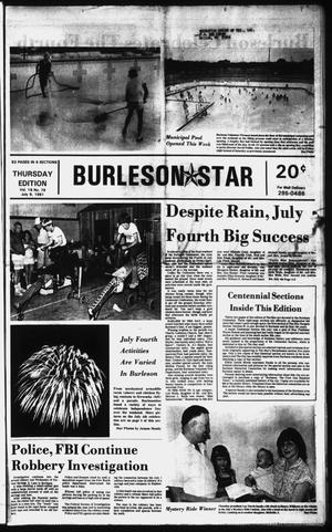 Primary view of object titled 'Burleson Star (Burleson, Tex.), Vol. 16, No. 76, Ed. 1 Thursday, July 9, 1981'.