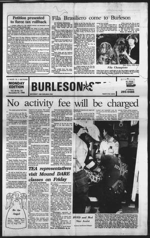 Primary view of object titled 'Burleson Star (Burleson, Tex.), Vol. 24, No. 13, Ed. 1 Monday, November 21, 1988'.