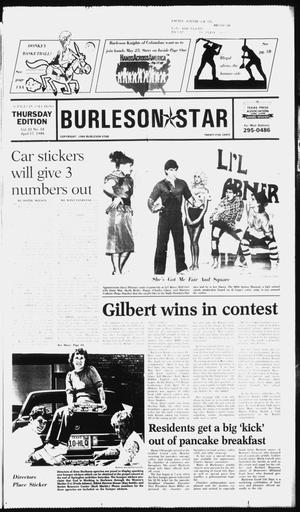 Primary view of object titled 'Burleson Star (Burleson, Tex.), Vol. 21, No. 56, Ed. 1 Thursday, April 24, 1986'.