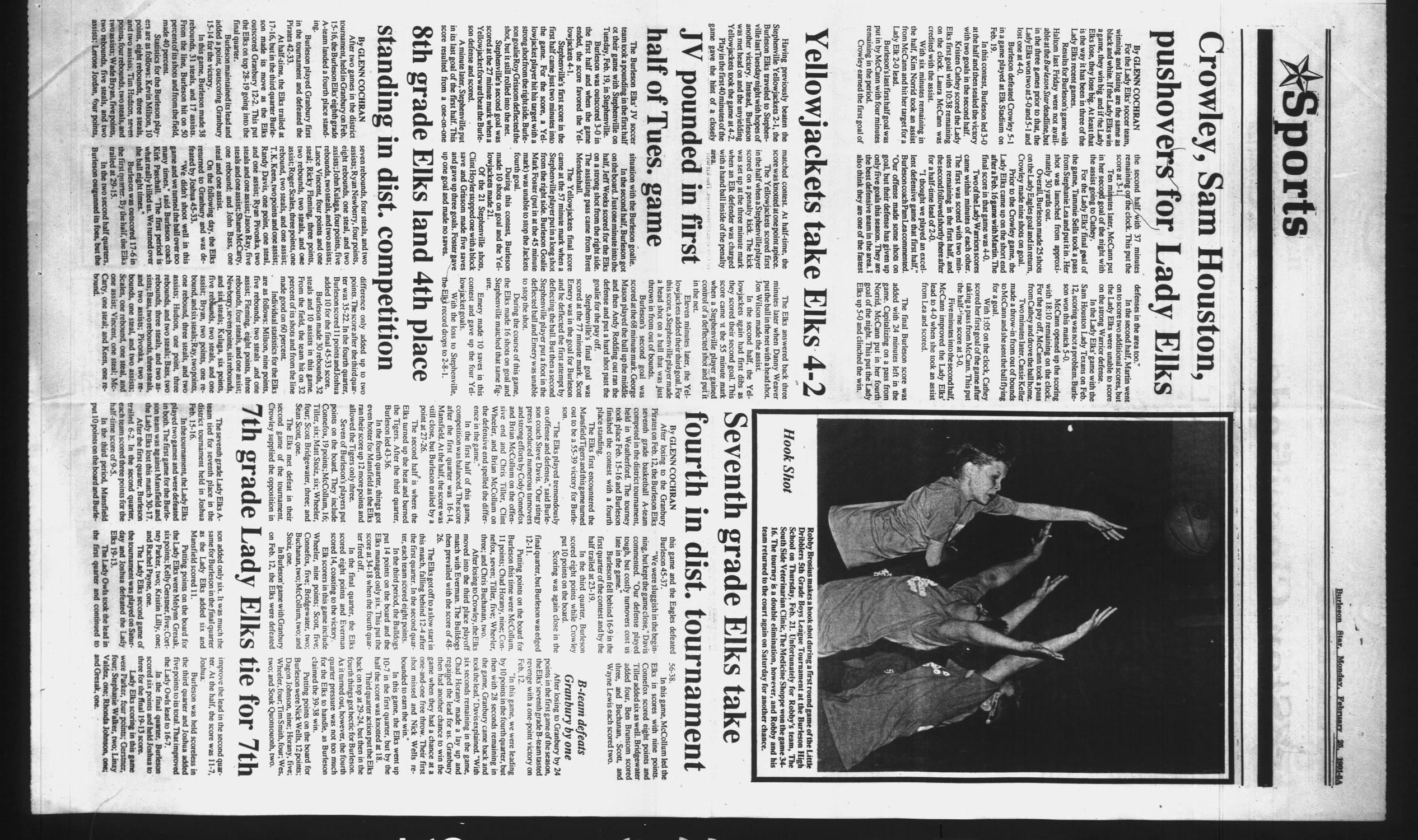 Burleson Star (Burleson, Tex.), Vol. 26, No. 57, Ed. 1 Monday, February 25, 1991
                                                
                                                    [Sequence #]: 5 of 12
                                                