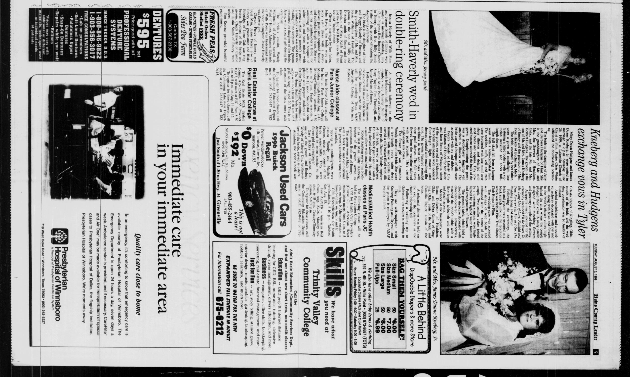 Rains County Leader (Emory, Tex.), Vol. 112, No. 8, Ed. 1 Tuesday, August 3, 1999
                                                
                                                    [Sequence #]: 5 of 24
                                                