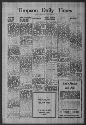 Primary view of object titled 'Timpson Daily Times (Timpson, Tex.), Vol. 43, No. 241, Ed. 1 Saturday, December 9, 1944'.