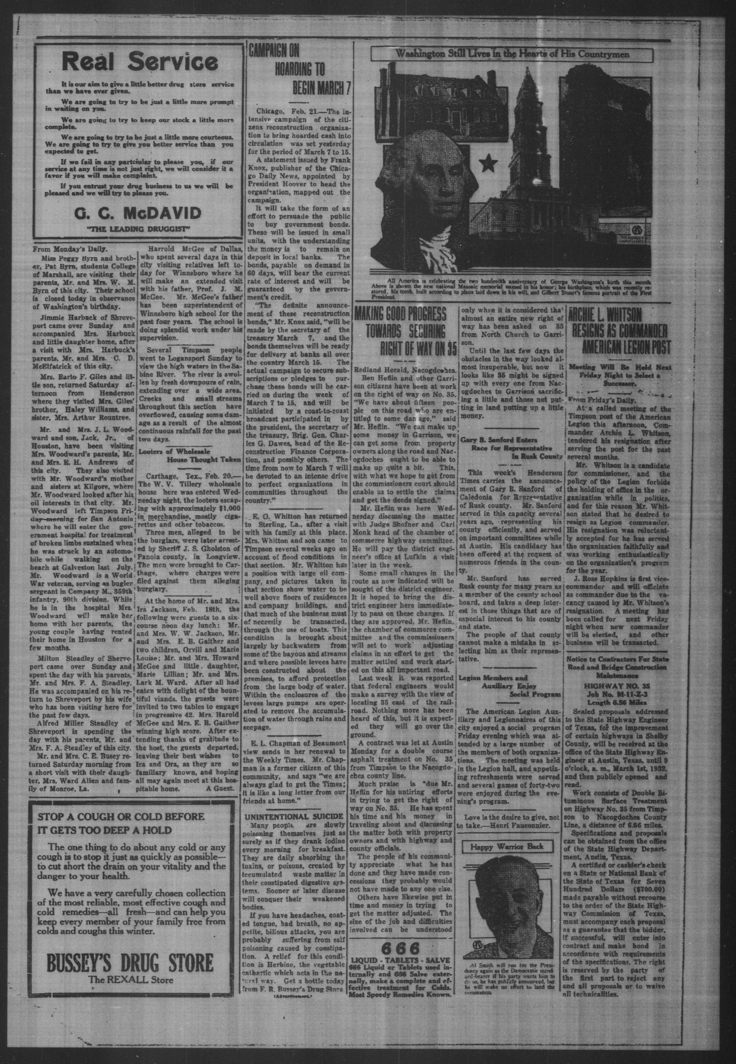 Timpson Weekly Times (Timpson, Tex.), Vol. 47, No. 9, Ed. 1 Friday, February 26, 1932
                                                
                                                    [Sequence #]: 3 of 8
                                                