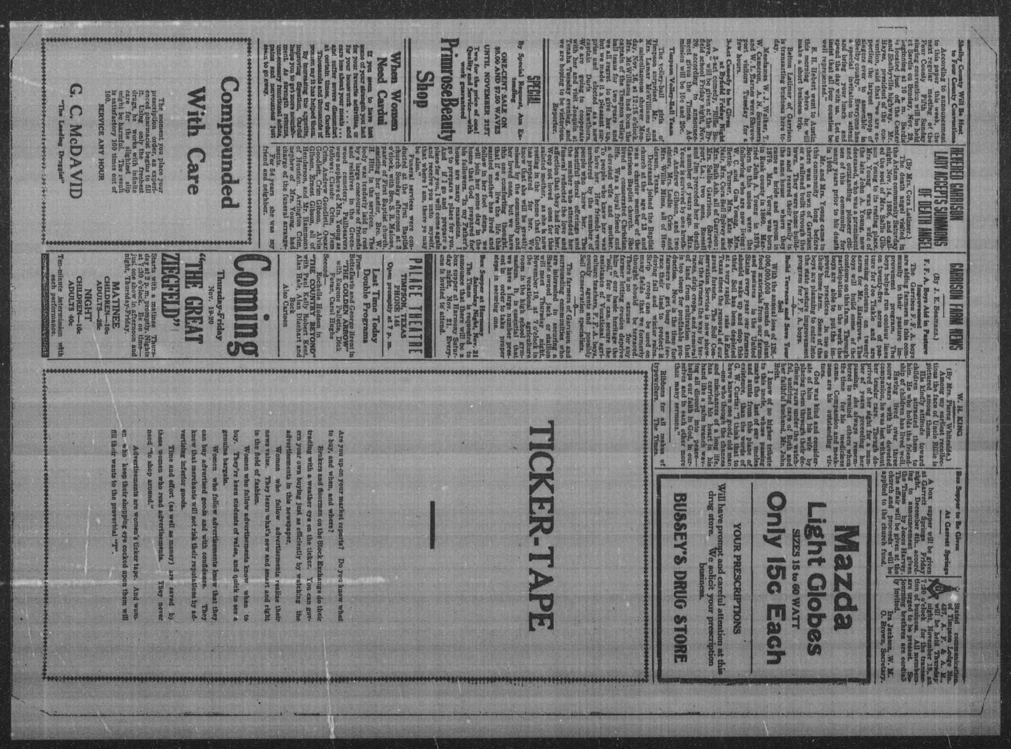 Timpson Daily Times (Timpson, Tex.), Vol. 51, No. 229, Ed. 1 Wednesday, November 18, 1936
                                                
                                                    [Sequence #]: 3 of 4
                                                