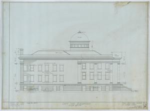 Primary view of object titled 'First Christian Church, Lufkin, Texas: Left Side Elevation'.