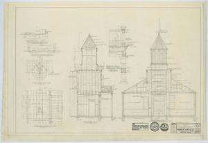 Primary view of object titled 'Methodist Church Building, Loraine, Texas: Sections'.