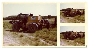 Primary view of object titled '[Man by Construction Vehicle in Grass Field]'.