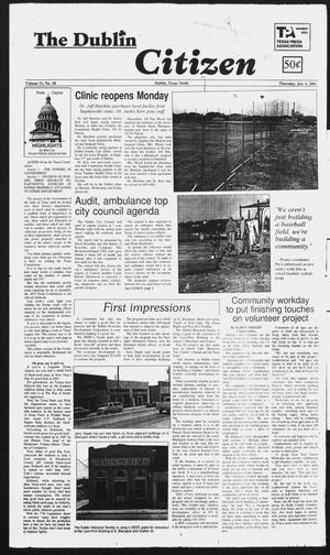 Primary view of object titled 'The Dublin Citizen (Dublin, Tex.), Vol. 11, No. 18, Ed. 1 Thursday, January 4, 2001'.