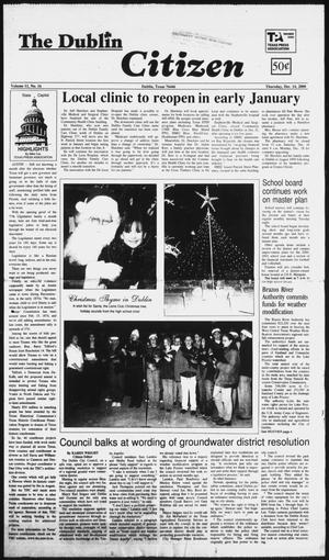 Primary view of object titled 'The Dublin Citizen (Dublin, Tex.), Vol. 11, No. 16, Ed. 1 Thursday, December 14, 2000'.