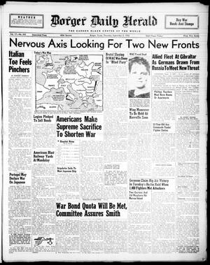 Primary view of object titled 'Borger Daily Herald (Borger, Tex.), Vol. 17, No. 243, Ed. 1 Thursday, September 2, 1943'.