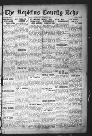 Primary view of object titled 'The Hopkins County Echo (Sulphur Springs, Tex.), Ed. 1 Friday, November 14, 1919'.