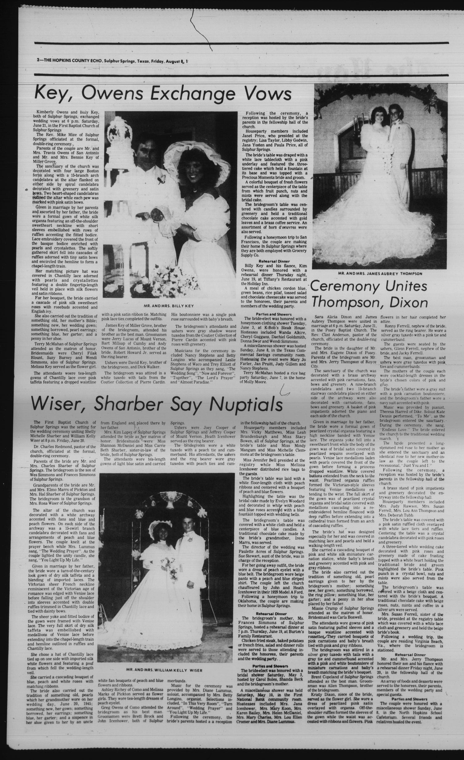 The Hopkins County Echo (Sulphur Springs, Tex.), Vol. 111, No. 32, Ed. 1 Friday, August 8, 1986
                                                
                                                    [Sequence #]: 2 of 4
                                                