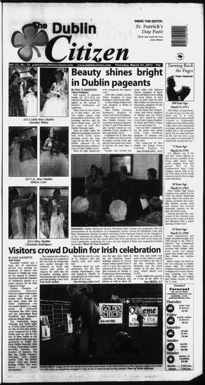 Primary view of object titled 'The Dublin Citizen (Dublin, Tex.), Vol. 23, No. 29, Ed. 1 Thursday, March 21, 2013'.
