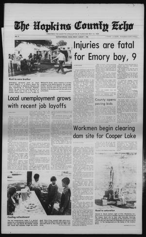 Primary view of object titled 'The Hopkins County Echo (Sulphur Springs, Tex.), Vol. 111, No. 31, Ed. 1 Friday, August 1, 1986'.