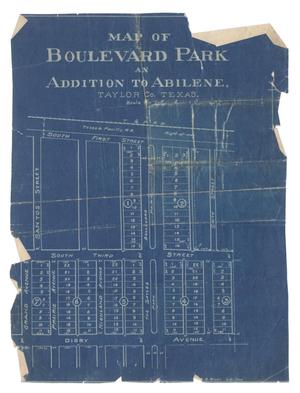 Primary view of object titled 'Map of Boulevard Park, an Addition to Abilene, Taylor County, Texas. [#2]'.