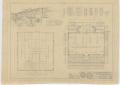Technical Drawing: School Auditorium/Gymnasium, Loraine, Texas: Floor and Roof Plans