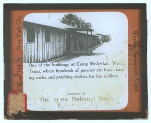 Primary view of object titled 'Camp MacArthur Clothing Repair Shop'.