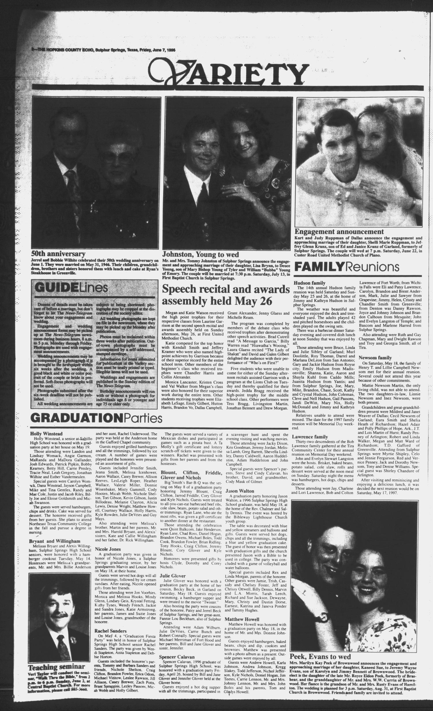 The Hopkins County Echo (Sulphur Springs, Tex.), Vol. 201, No. 23, Ed. 1 Friday, June 7, 1996
                                                
                                                    [Sequence #]: 2 of 4
                                                