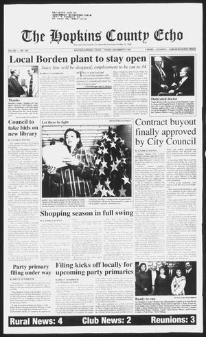Primary view of object titled 'The Hopkins County Echo (Sulphur Springs, Tex.), Vol. 202, No. 49, Ed. 1 Friday, December 5, 1997'.