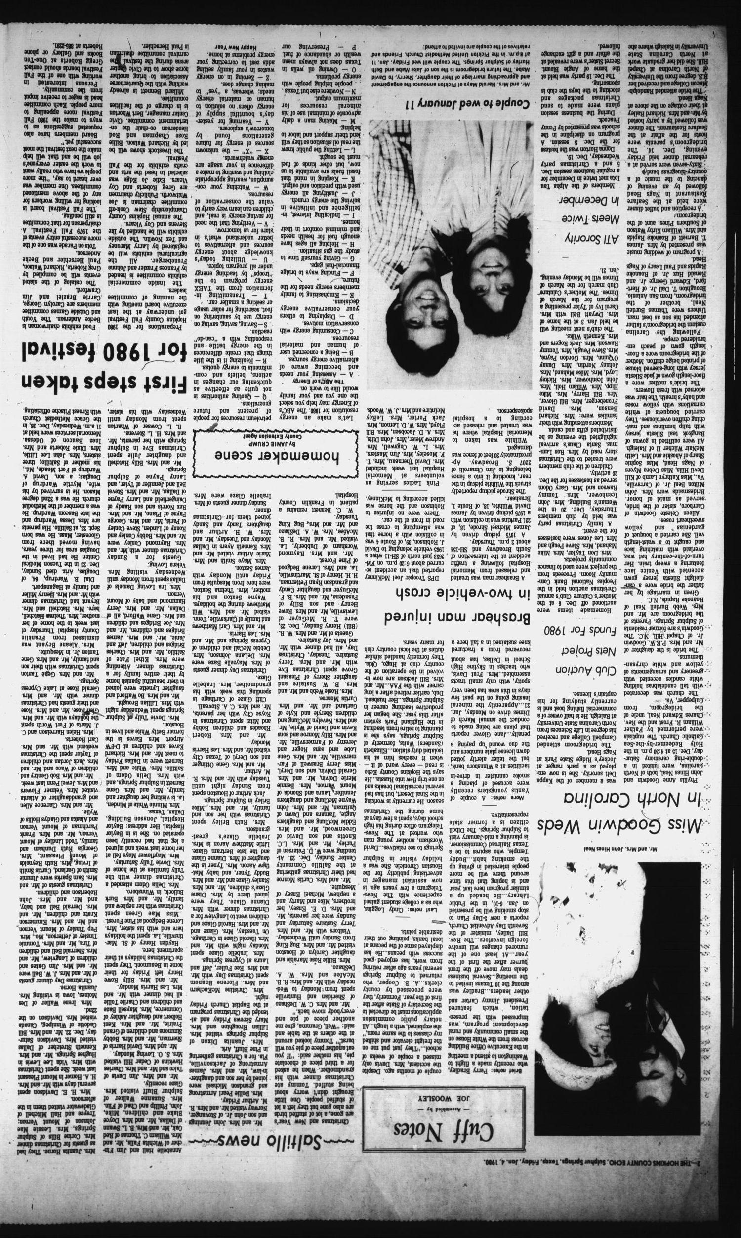 The Hopkins County Echo (Sulphur Springs, Tex.), Vol. 105, No. 1, Ed. 1 Friday, January 4, 1980
                                                
                                                    [Sequence #]: 2 of 6
                                                