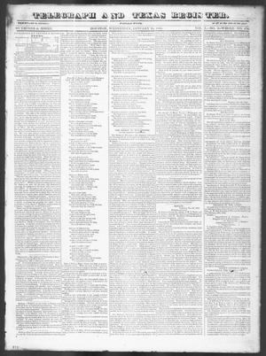 Primary view of object titled 'Telegraph and Texas Register (Houston, Tex.), Vol. 10, No. 3, Ed. 1, Wednesday, January 15, 1845'.