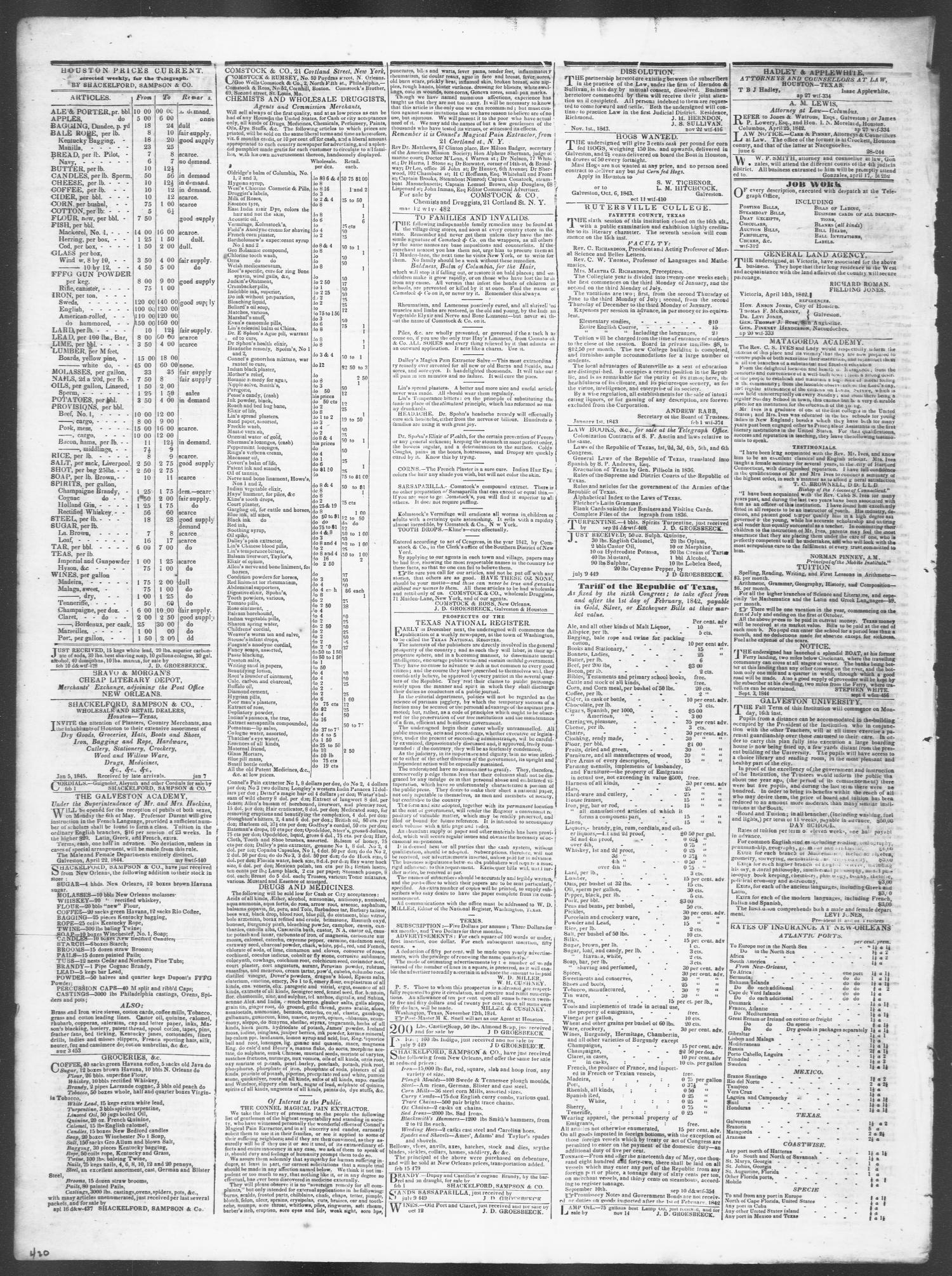 Telegraph and Texas Register (Houston, Tex.), Vol. 10, No. 13, Ed. 1, Wednesday, March 26, 1845
                                                
                                                    [Sequence #]: 4 of 4
                                                