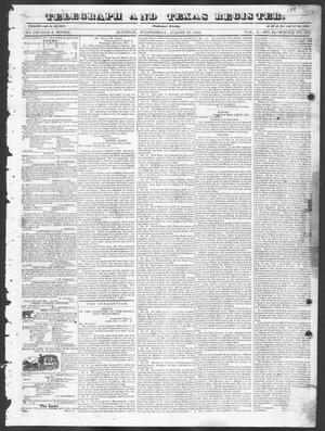 Primary view of Telegraph and Texas Register (Houston, Tex.), Vol. 10, No. 34, Ed. 1, Wednesday, August 20, 1845