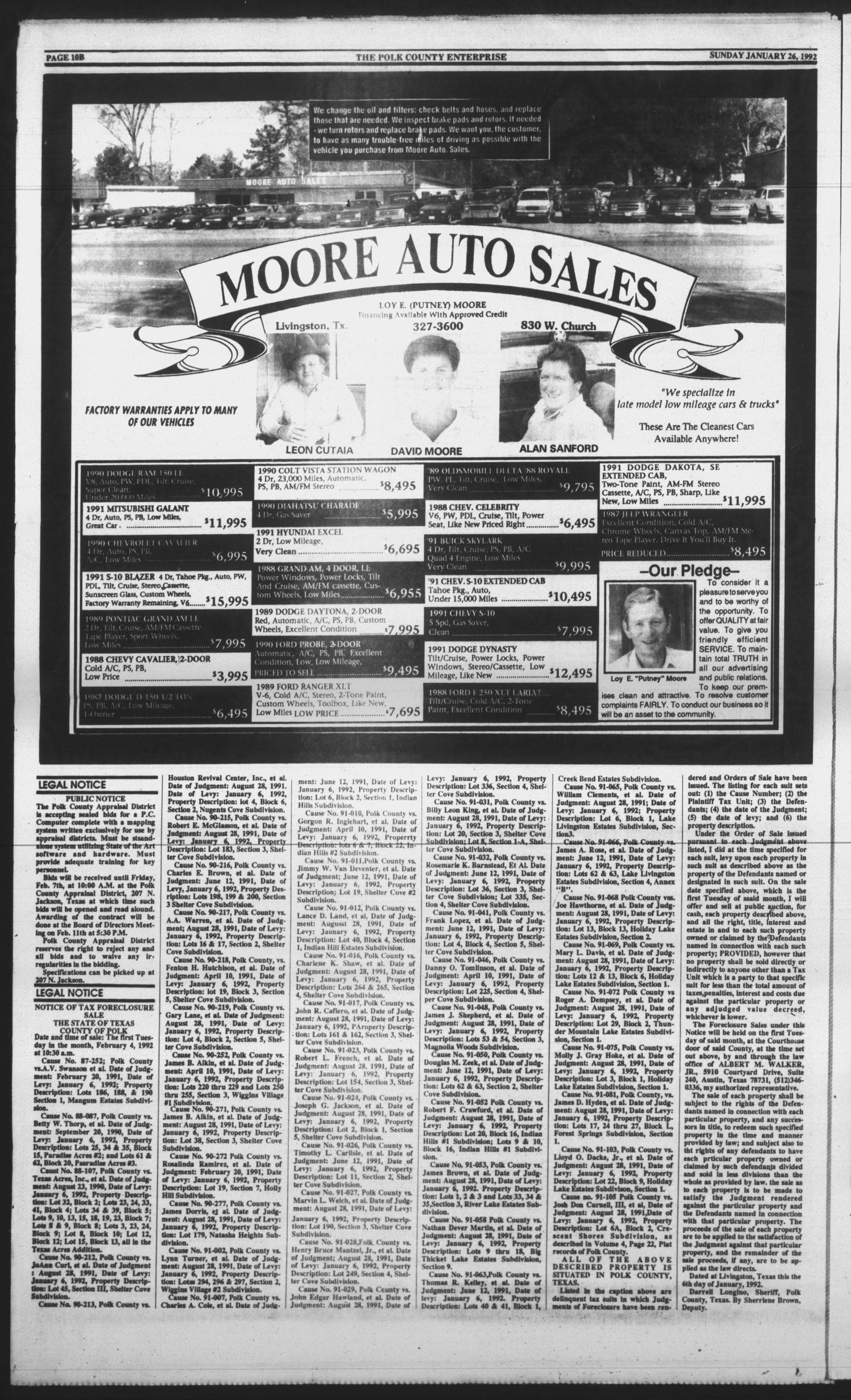 Polk County Enterprise (Livingston, Tex.), Vol. 110, No. 8, Ed. 1 Sunday, January 26, 1992
                                                
                                                    [Sequence #]: 20 of 60
                                                
