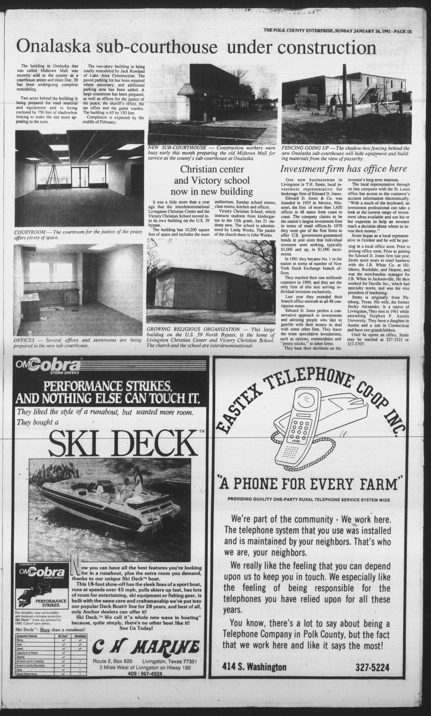 Polk County Enterprise (Livingston, Tex.), Vol. 110, No. 8, Ed. 1 Sunday, January 26, 1992
                                                
                                                    [Sequence #]: 45 of 60
                                                