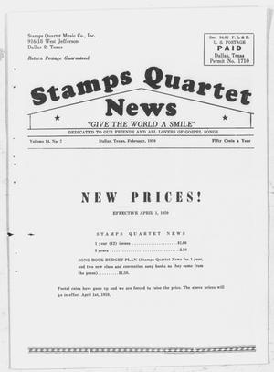 Primary view of object titled 'Stamps Quartet News (Dallas, Tex.), Vol. 14, No. 7, Ed. 1 Sunday, February 1, 1959'.