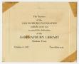 Primary view of [Invitation to the Sam Rayburn Library Dedication]