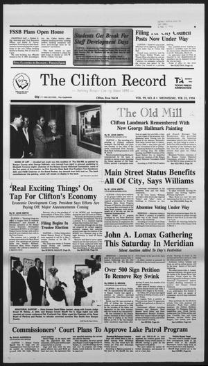 Primary view of object titled 'The Clifton Record (Clifton, Tex.), Vol. 99, No. 8, Ed. 1 Wednesday, February 23, 1994'.